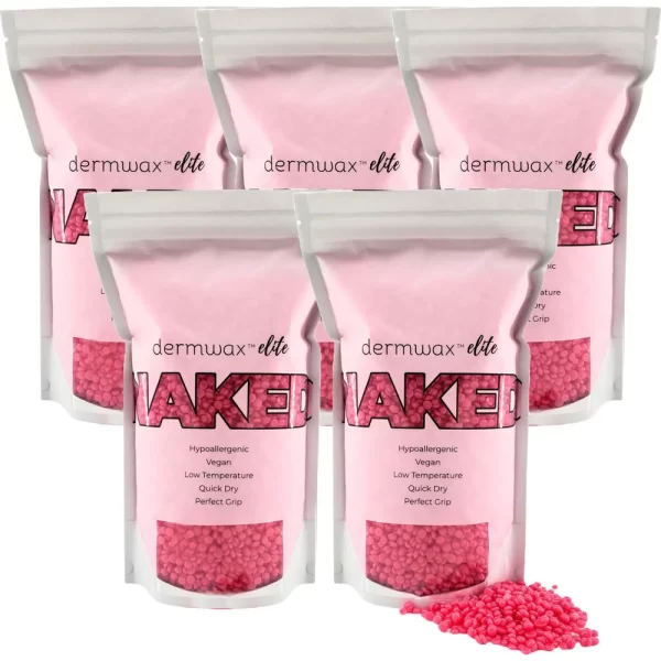Dermwax Elite Naked Sparkle Malibu Hard Wax Beads Stripless Hard Wax 10 Lbs (1)