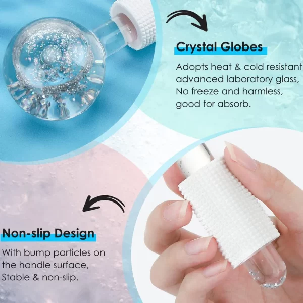 Glacial Bliss Calming Cryo Globes For Facials, Waxing And Other Treatments 2 Clear Globes (5)