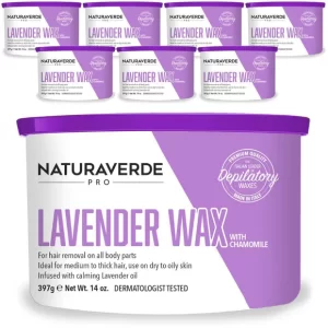 Naturaverdepro – Lavender Wax With Chamomile – Soft Strip Wax – Made In Italy Case = 14 Oz. – 397 Grams Can X 8 Cans (2)
