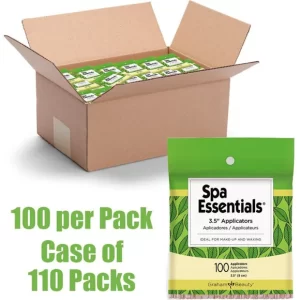 Precision Eyelip Wax Applicators 3.5 Tapered Wax Sticks 100 Applicators Per Bag, 110 Bags Per Case = 11,000 Applicators By Spa Essentials
