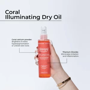 Starpil Coral Illuminating Dry Oil – Post-wax Skincare 6.76 Fl.oz – 200 Ml. Bottle X 4 Bottles = 1 Case (1)