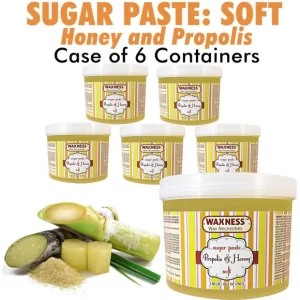 Waxness Soft Sugar Paste – Honey And Propolis Case = 1.65 Lb. – 750 Gram Container X 6 Containers (2)